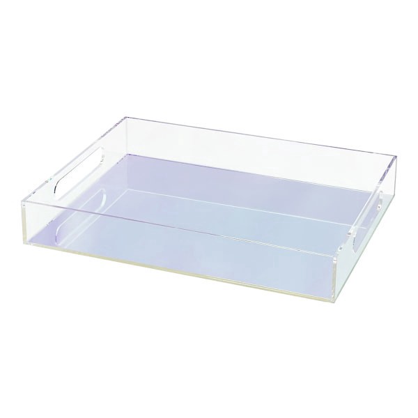 slide 2 of 4, Realspace® Opaline Acrylic Document Tray, 2-3/16""H x 11""W x 14""D, Clear/Iridescent, 1 ct