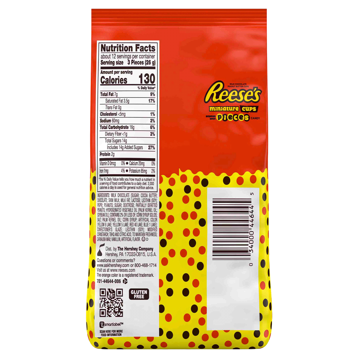 slide 2 of 4, Reeses Pieces Peanut Butter Miniatures Cups Classic Bag, 11 oz