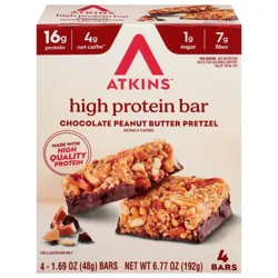 Atkins Chclte Peanut Butter Pretzel Bar - 6.77 Oz