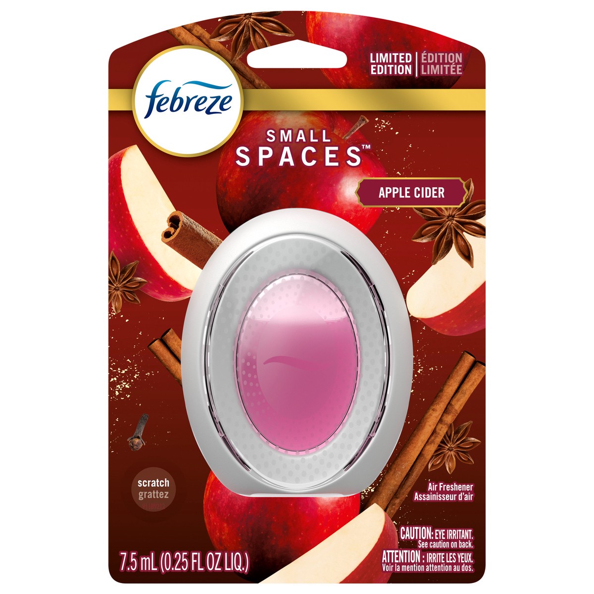 slide 2 of 6, Febreze Small Spaces Holiday Air Freshener Apple Cider Scent, .25 fl. oz., 0.25 fl oz