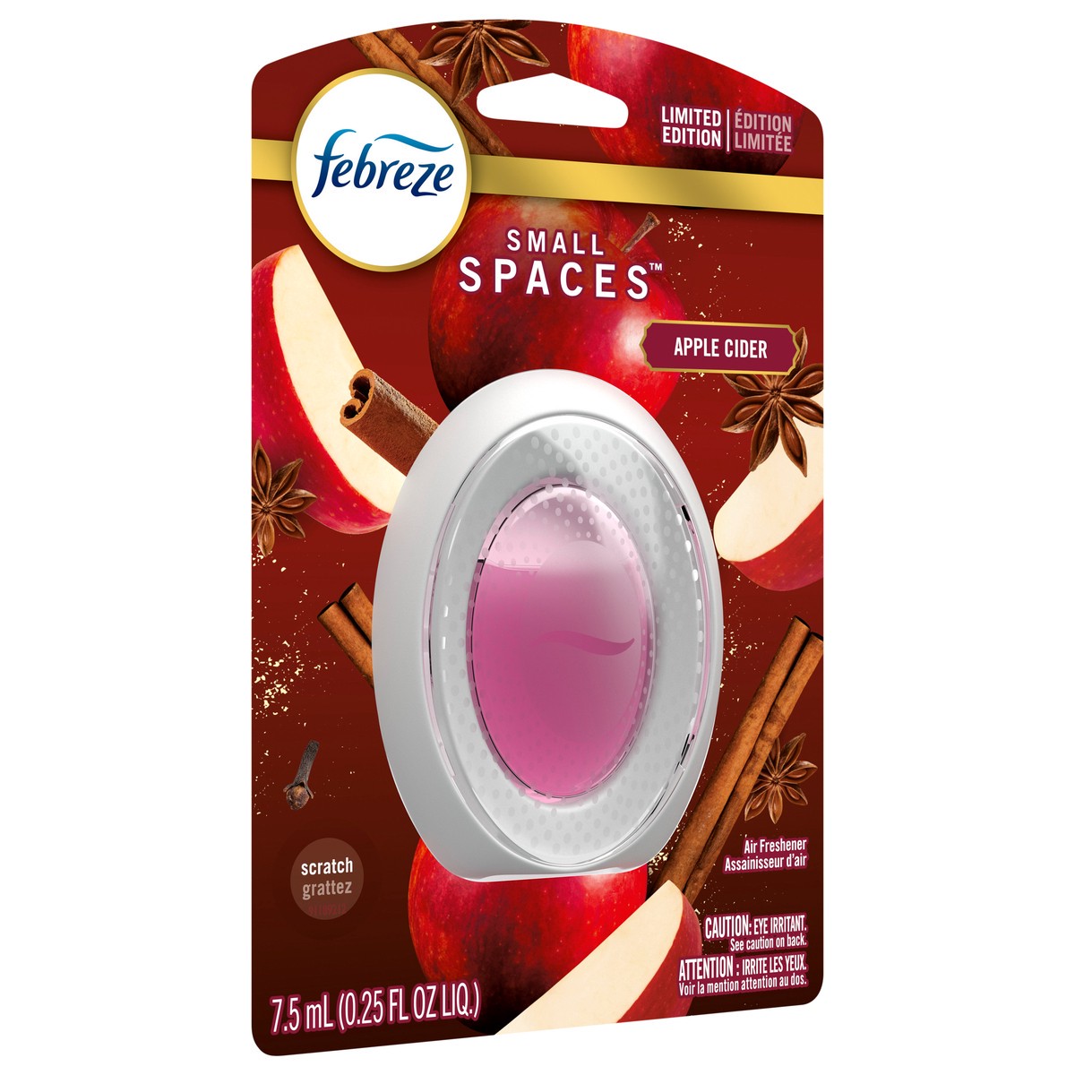 slide 4 of 6, Febreze Small Spaces Holiday Air Freshener Apple Cider Scent, .25 fl. oz., 0.25 fl oz