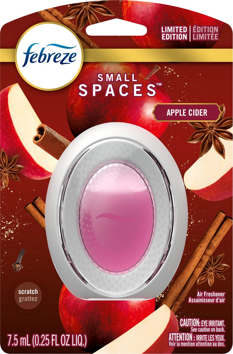 slide 6 of 6, Febreze Small Spaces Holiday Air Freshener Apple Cider Scent, .25 fl. oz., 0.25 fl oz