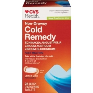 slide 1 of 1, CVS Health Cold Remedy Non-Drowsy Quick Dissolving Tablets Lemon Lime, 25 ct