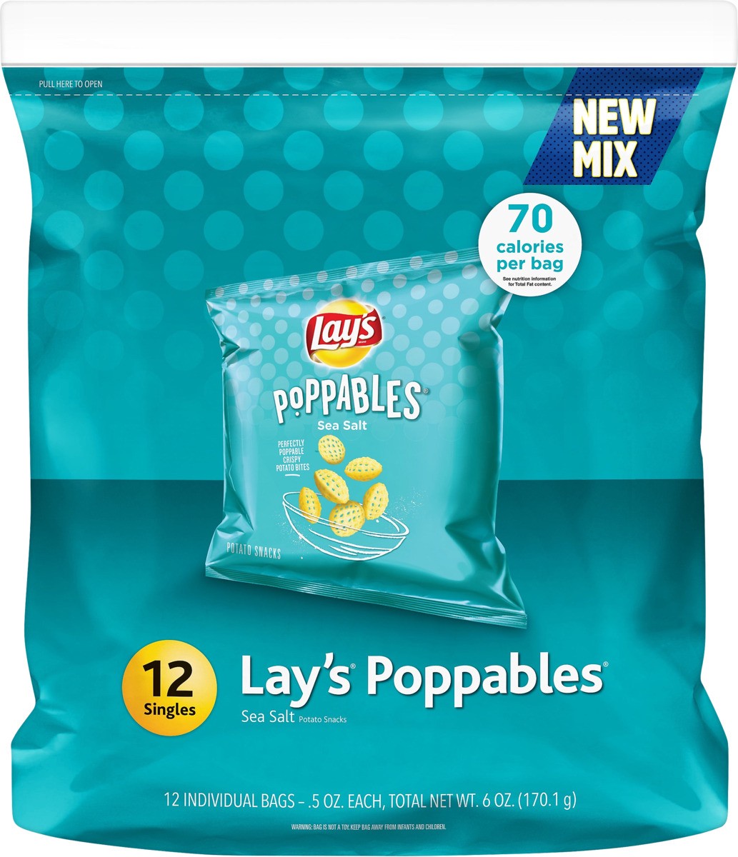 slide 4 of 5, Lay's Poppables Sea Salt Potato Snacks, 12 ct; 0.5 oz