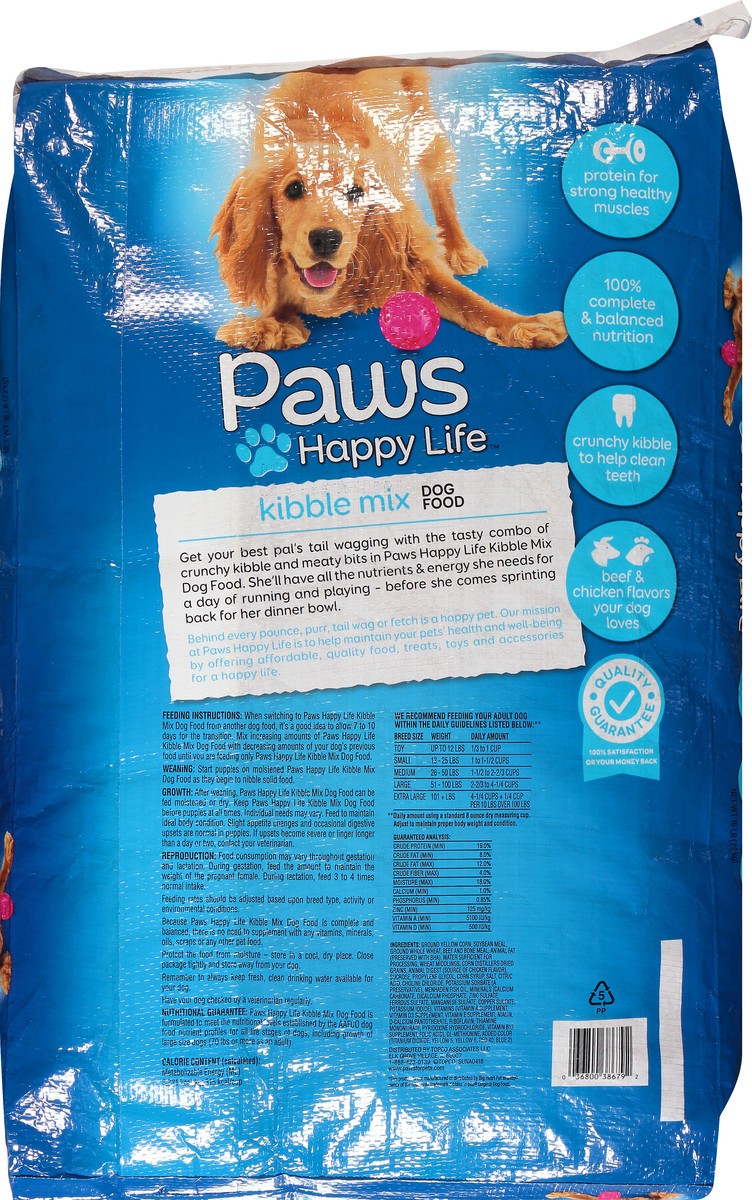 slide 4 of 9, Paws Happy Life Kibble Mix Dog Food 16 lb, 16 lb