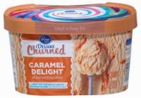 slide 1 of 1, Kroger Deluxe Churned Caramel Delight Light Ice Cream, 48 fl oz