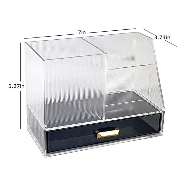 slide 4 of 4, Realspace® Lucenti Acrylic Desktop Organizer, 5-1/4""H x 7""W x 3-3/4""D, Clear/Black, 1 ct
