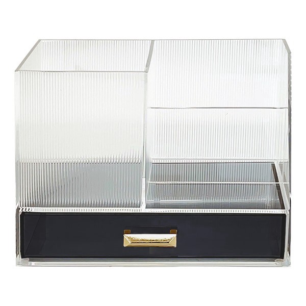 slide 2 of 4, Realspace® Lucenti Acrylic Desktop Organizer, 5-1/4""H x 7""W x 3-3/4""D, Clear/Black, 1 ct