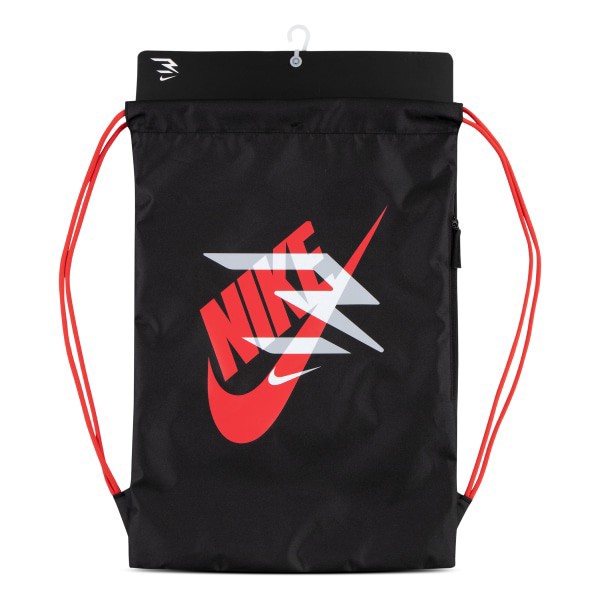 slide 6 of 6, Nike 3Brand Ran Core Gym Sack, Black/Action Red, 1 ct