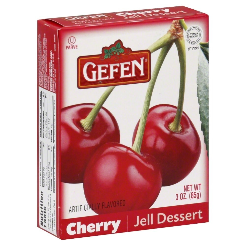slide 1 of 1, Gefen Cherry Jell Dessert, 3 oz