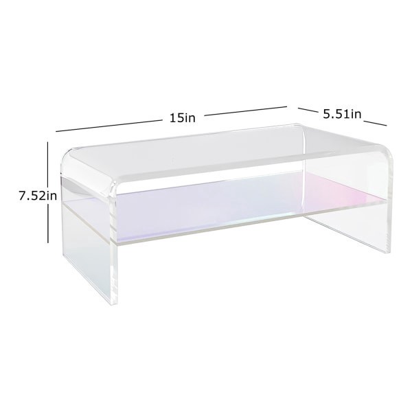 slide 2 of 5, Realspace® Opaline Acrylic Monitor Stand, 7-1/2""H x 15""W x 5-1/2""D, Clear/Iridescent, 1 ct