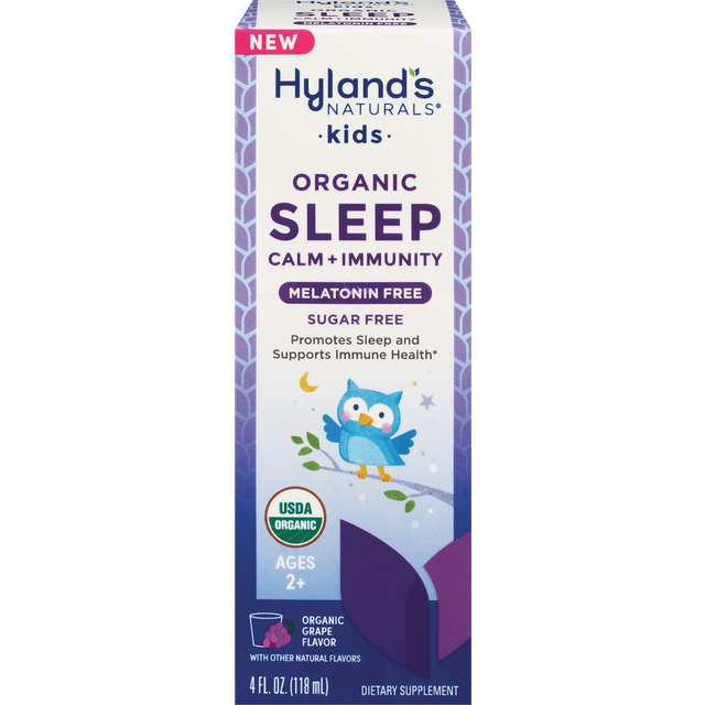 slide 1 of 1, Hyland's Naturals Hyland's Kids Organic Sleep, Calm + Immunity Melatonin Free Liquid, 4 Oz, 4 oz