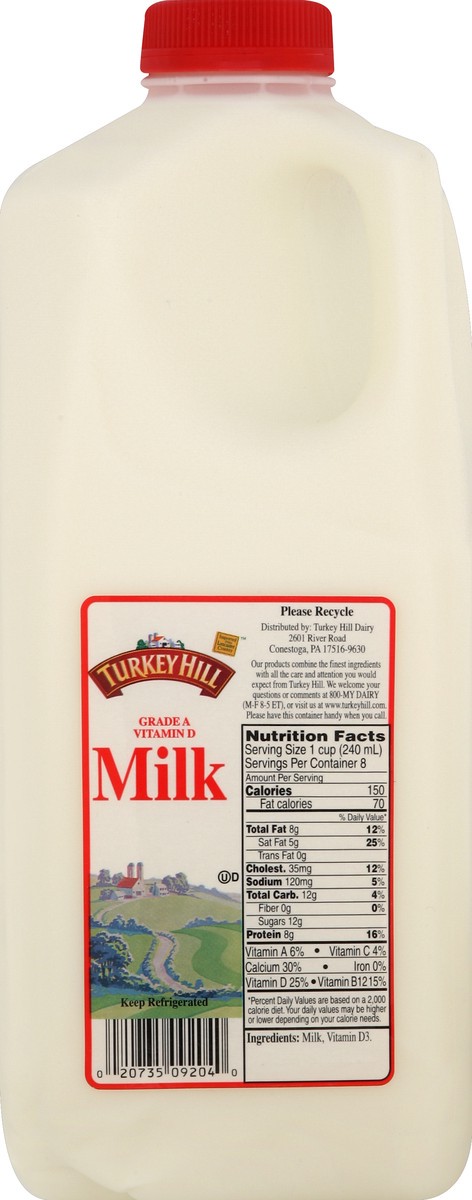 slide 4 of 4, Turkey Hill Milk, 1/2 gal