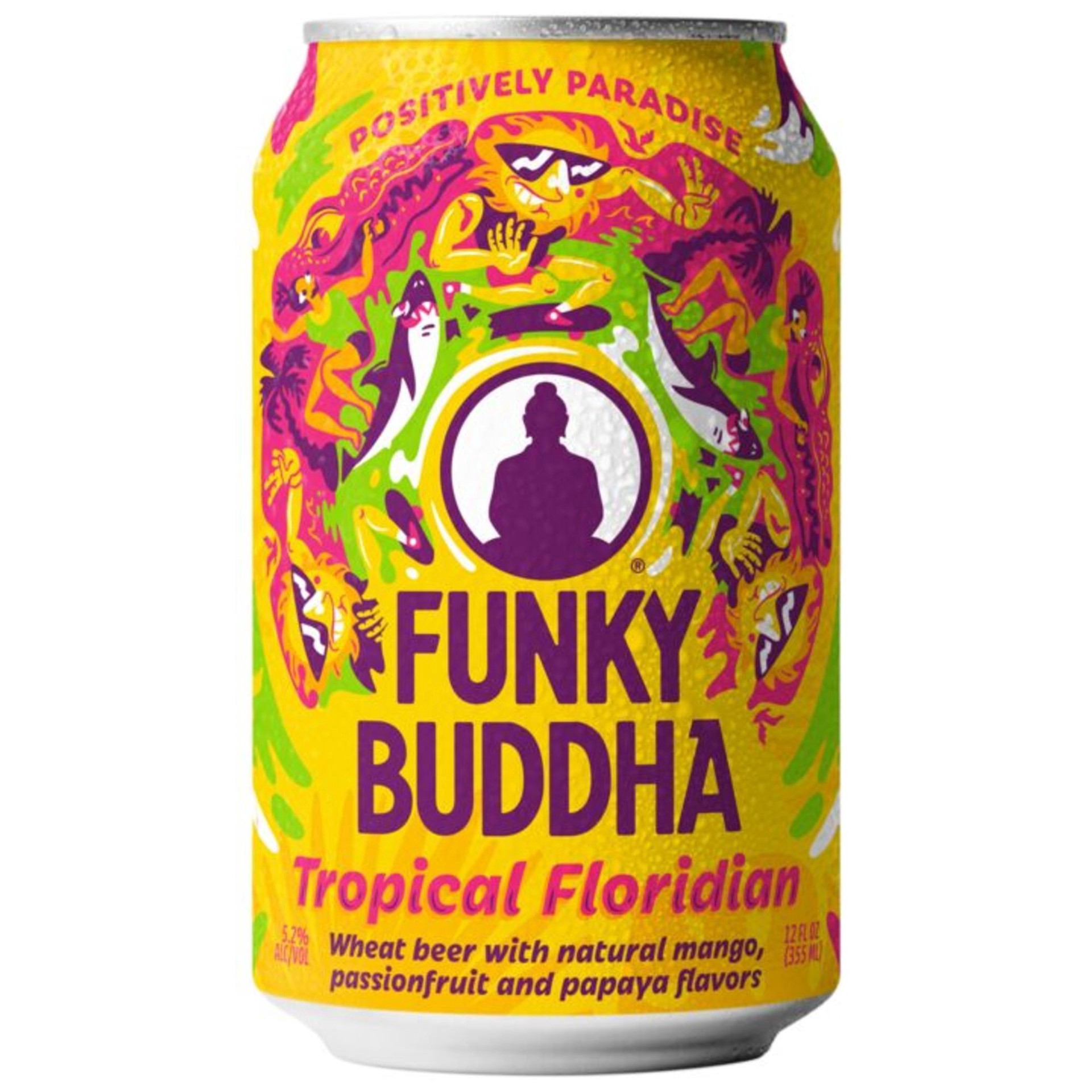 slide 3 of 4, Funky Buddha Floridian Funky Buddha Tropical Floridian Wheat Craft Beer, 6 pk 12 fl oz Cans, 5.2% ABV, 72 fl oz