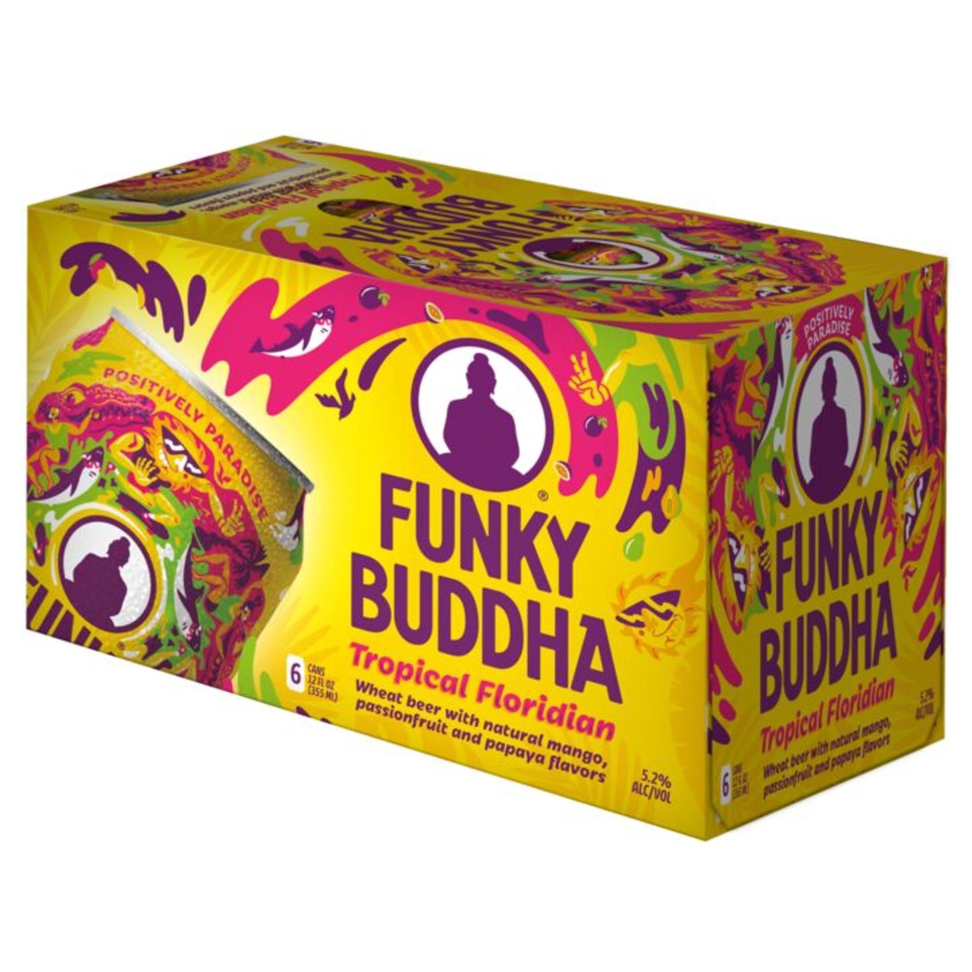 slide 2 of 4, Funky Buddha Floridian Funky Buddha Tropical Floridian Wheat Craft Beer, 6 pk 12 fl oz Cans, 5.2% ABV, 72 fl oz