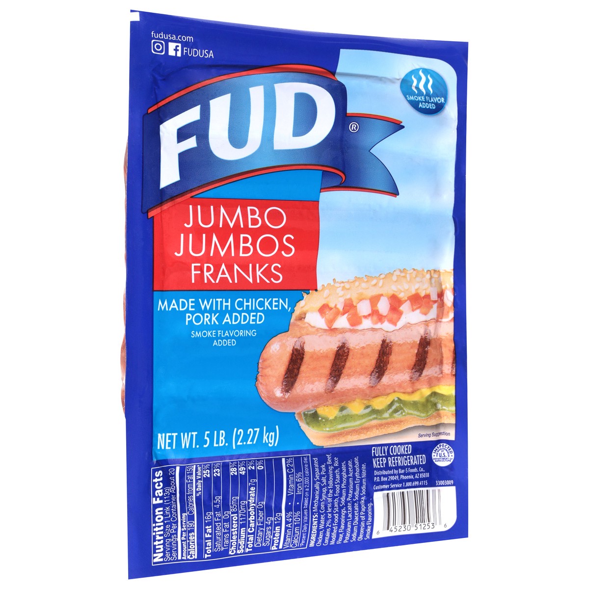 slide 3 of 4, FUD Jumbo Jumbos Franks 5 lb, 5 lb