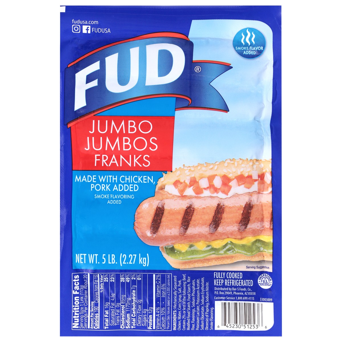 slide 1 of 4, FUD Jumbo Jumbos Franks 5 lb, 5 lb
