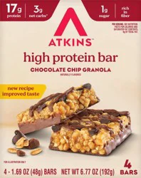 Atkins High Protein Chocolate Chip Granola Bar - 4 - 1.69 oz