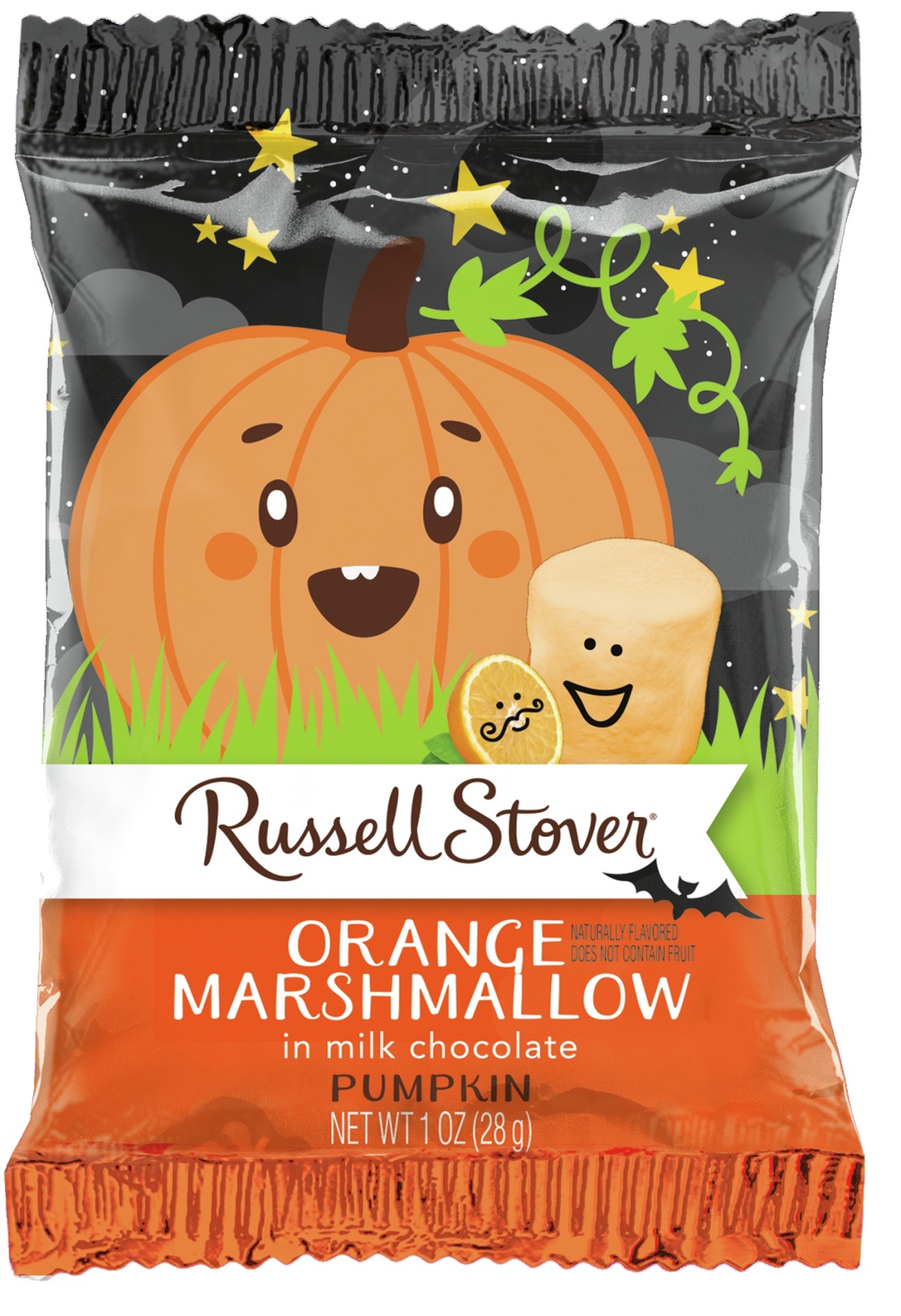 slide 1 of 1, Russell Stover Orange Marshmallow Pumpkin, Covered In Milk Chocolate, 1 oz