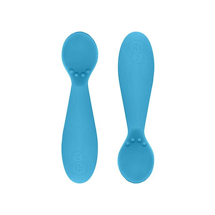 slide 1 of 5, ezpz Tiny Spoons - Blue, 2 ct