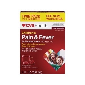 slide 1 of 1, CVS Health Cherry Children's Pain Syrup, 2 ct; 4 oz