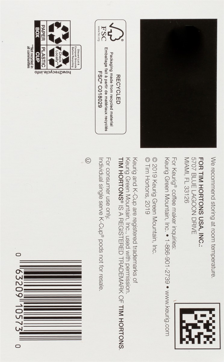 slide 7 of 9, Tim Hortons 100% Arabica Dark-Medium Roast 100% Colombian Coffee 12 - 0.37 oz Each, 12 ct