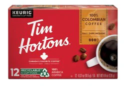 Tim Hortons 100% Arabica Dark-Medium Roast 100% Colombian Coffee 12 - 0.37 oz Each