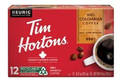 Tim Hortons 100% Arabica Dark-Medium Roast 100% Colombian Coffee 12 - 0.37 oz Each