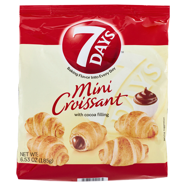 slide 1 of 1, 7DAYS Mini Croissant with Cocoa Filling, 6.53 oz