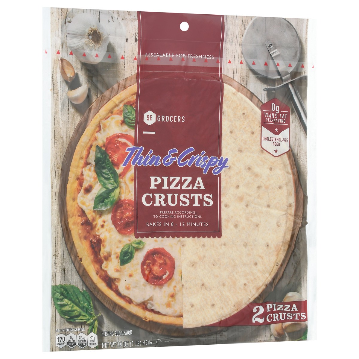 slide 3 of 9, Se Grocers Pizza Crust Thin12In, 2 ct