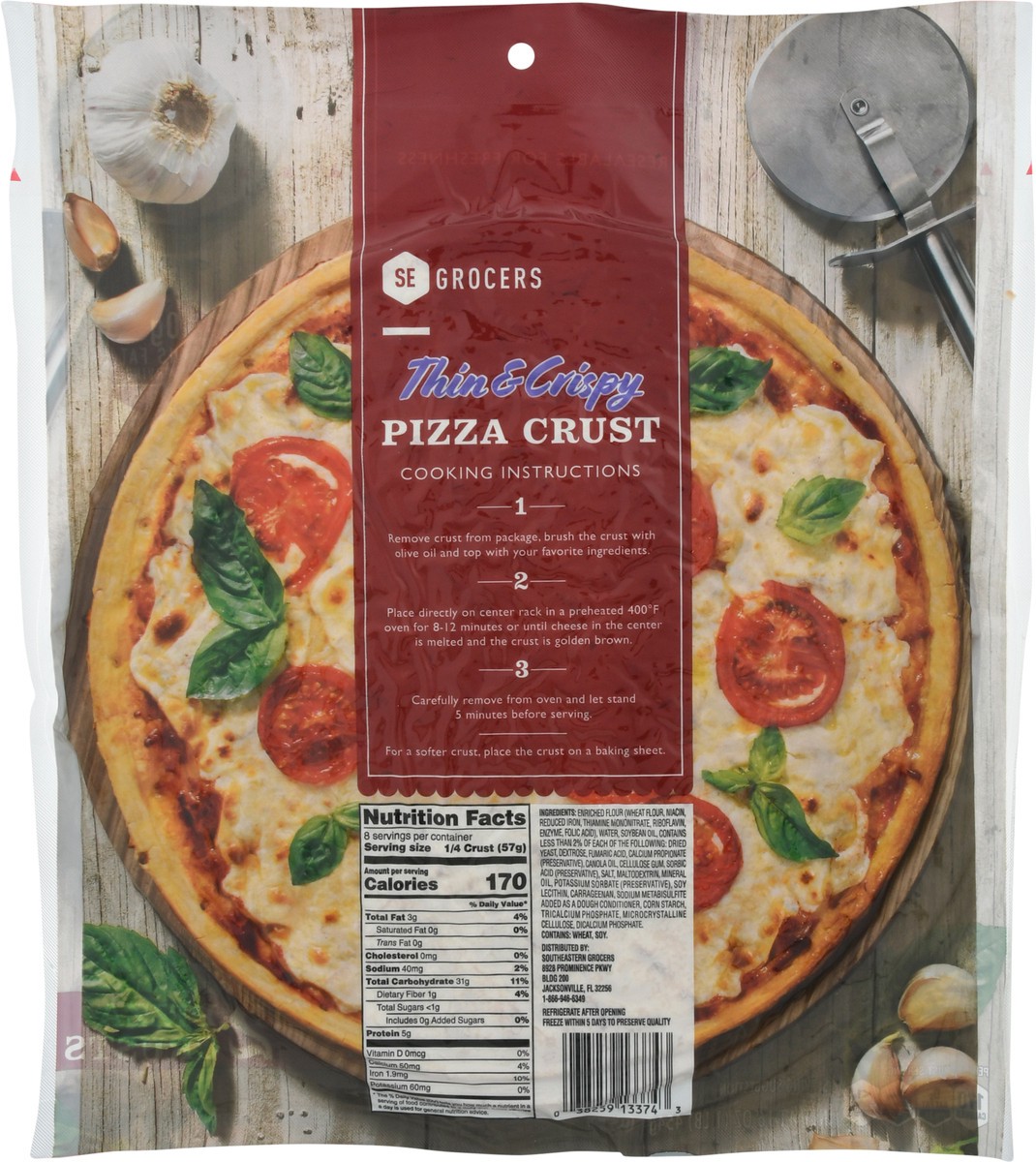 slide 8 of 9, Se Grocers Pizza Crust Thin12In, 2 ct