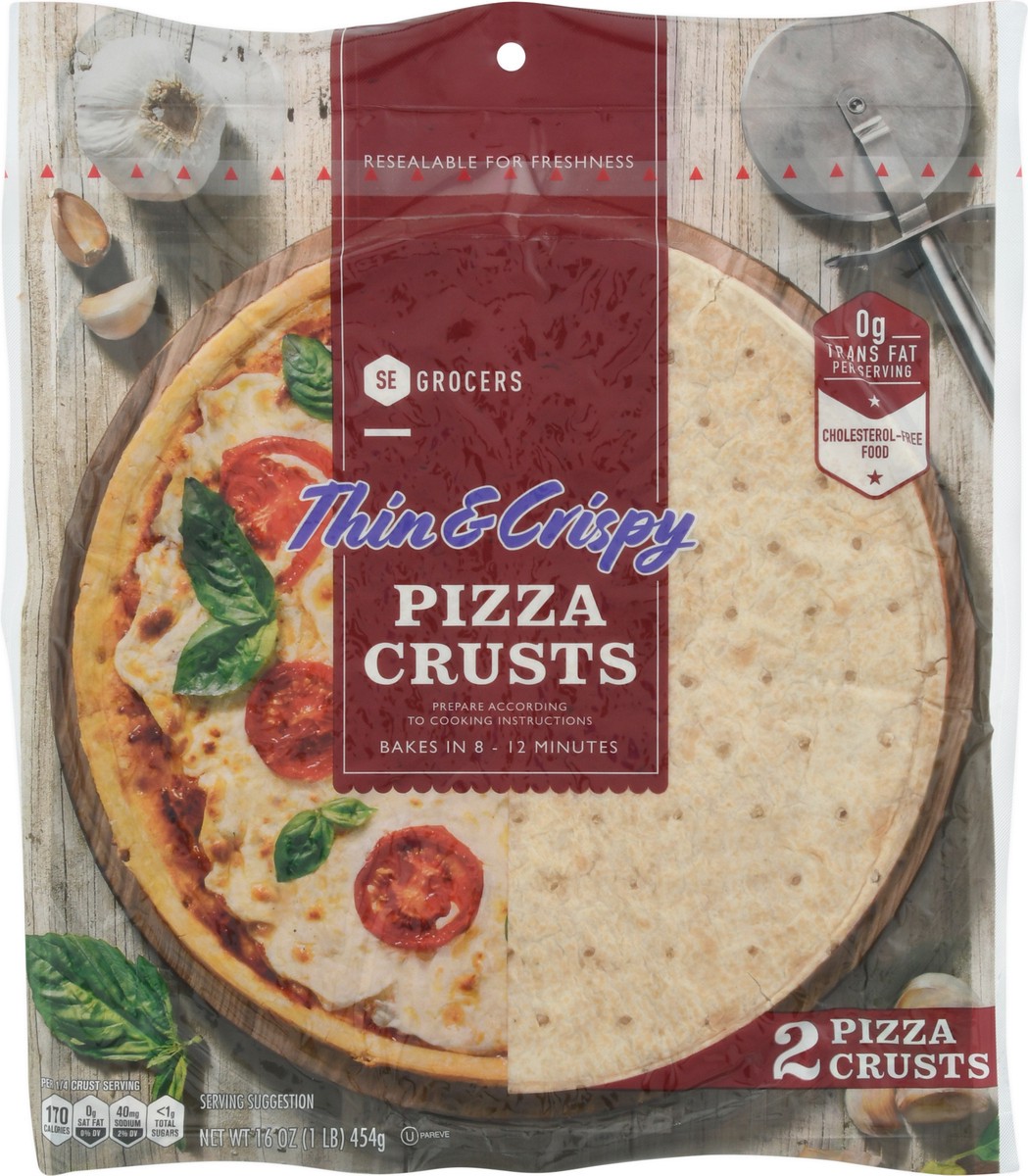 slide 6 of 9, Se Grocers Pizza Crust Thin12In, 2 ct