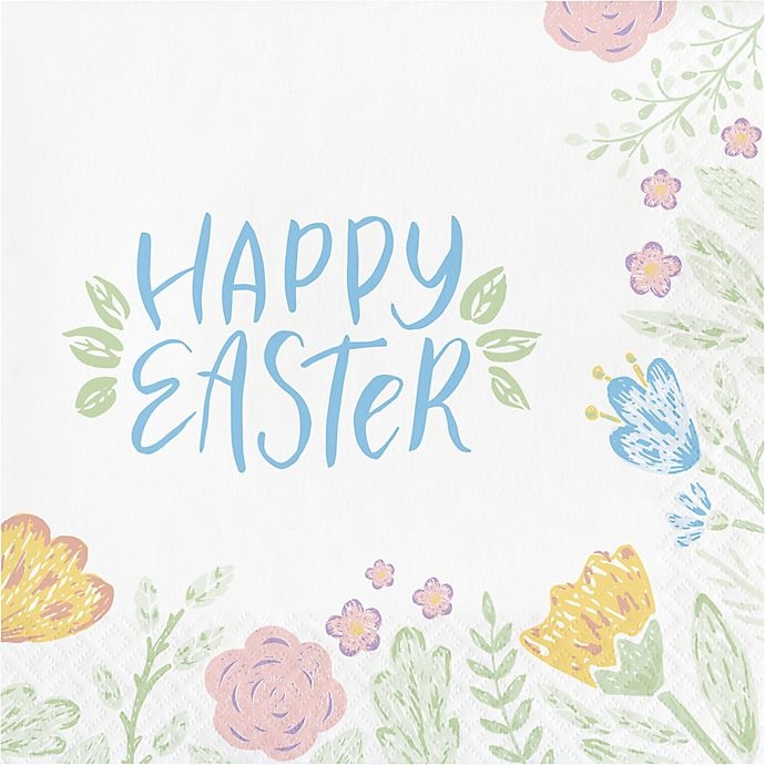 slide 1 of 1, Creative Converting Happy Easter'' Bunny Lunch Napkins'', 20 ct