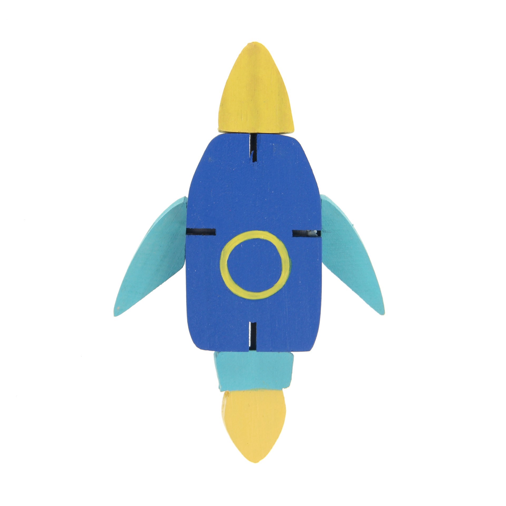 slide 2 of 3, 3d Rocket Wood Figure By Creatology, 2.6 in x 0.78 in x 4 in