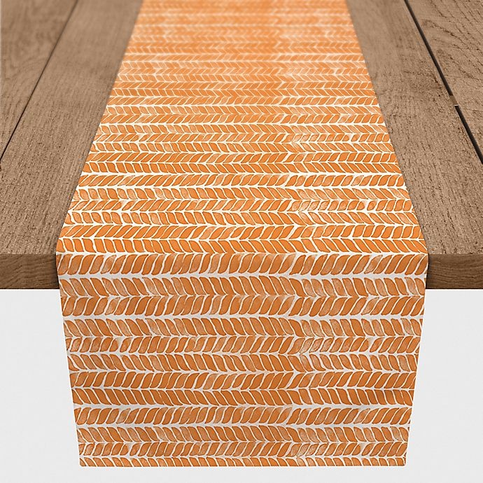 slide 1 of 3, Designs Direct Fall Herringbone Table Runner - Orange, 72 in