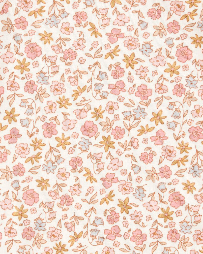 slide 3 of 7, Carter's Baby 5-Pack Floral Bunny Short-Sleeve Cotton Bodysuits - Pink Pink 3M, 1 ct