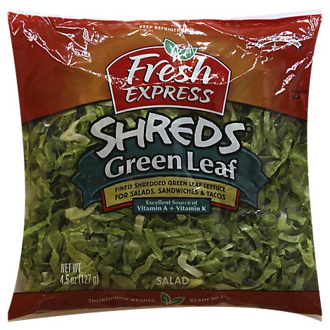 slide 1 of 1, Fresh Express Shreds Green Leaf, 4.5 oz