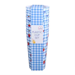 Meijer Corporate Seasonal Summer Plastic Cups 32oz 6pc Frt Gingham