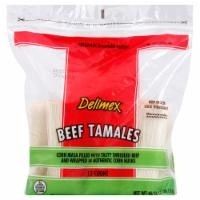 slide 1 of 1, Delimex Beef Tamales, Frozen Appetizer, 48 oz