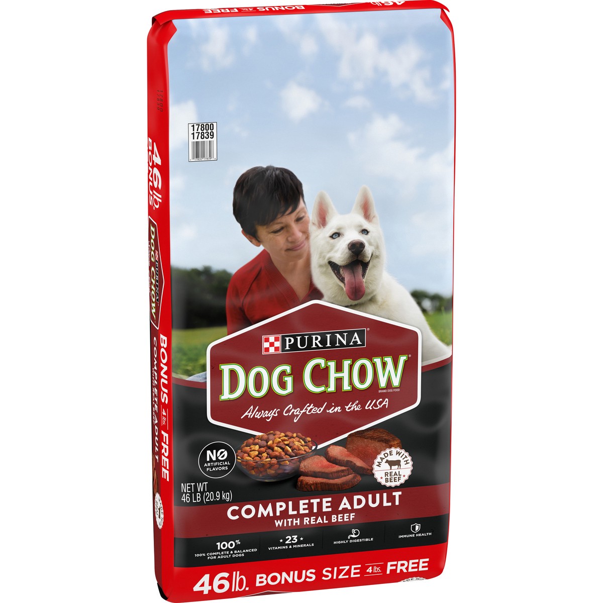 slide 3 of 9, Dog Chow Purina Dog Chow Dry Dog Food, Complete Adult With Real Beef - 46 lb. Bag, 46 lb