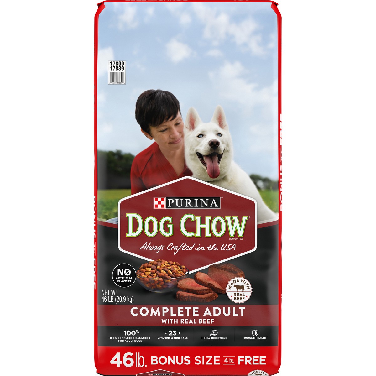 slide 2 of 9, Dog Chow Purina Dog Chow Dry Dog Food, Complete Adult With Real Beef - 46 lb. Bag, 46 lb