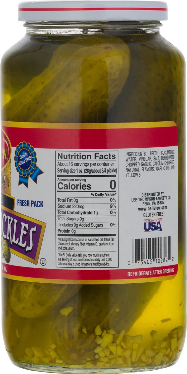 slide 8 of 9, Bell-View Fresh Pack Kosher Dill Pickles 32 oz, 32 oz