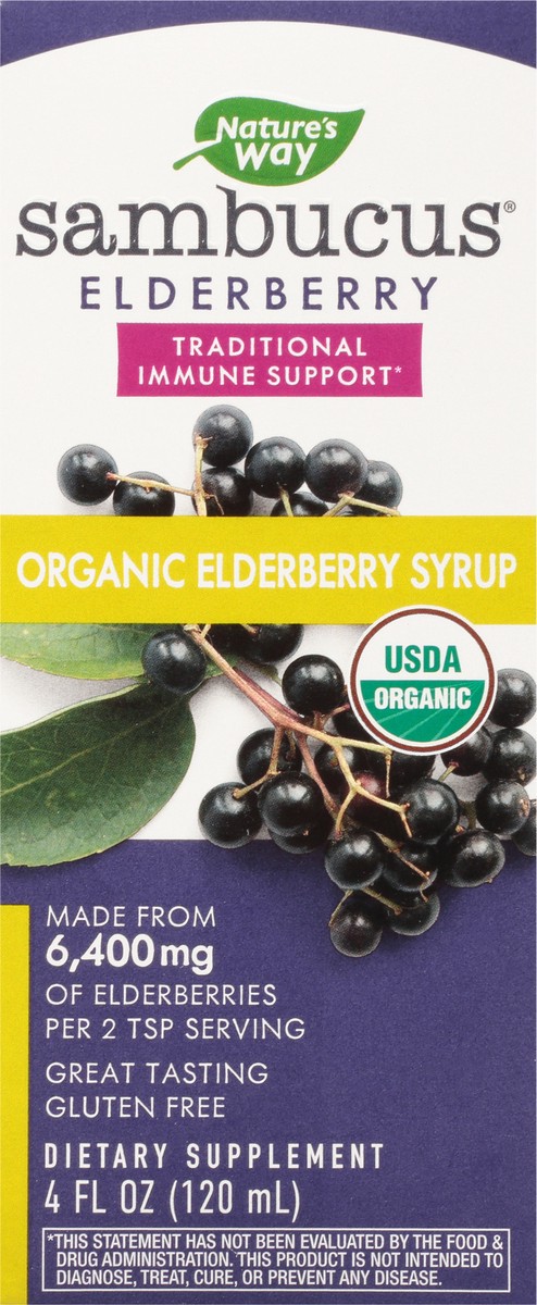 slide 1 of 5, Nature's Way Sambucus Organic Organic Elderberry Elderberry 4 fl oz, 4 oz