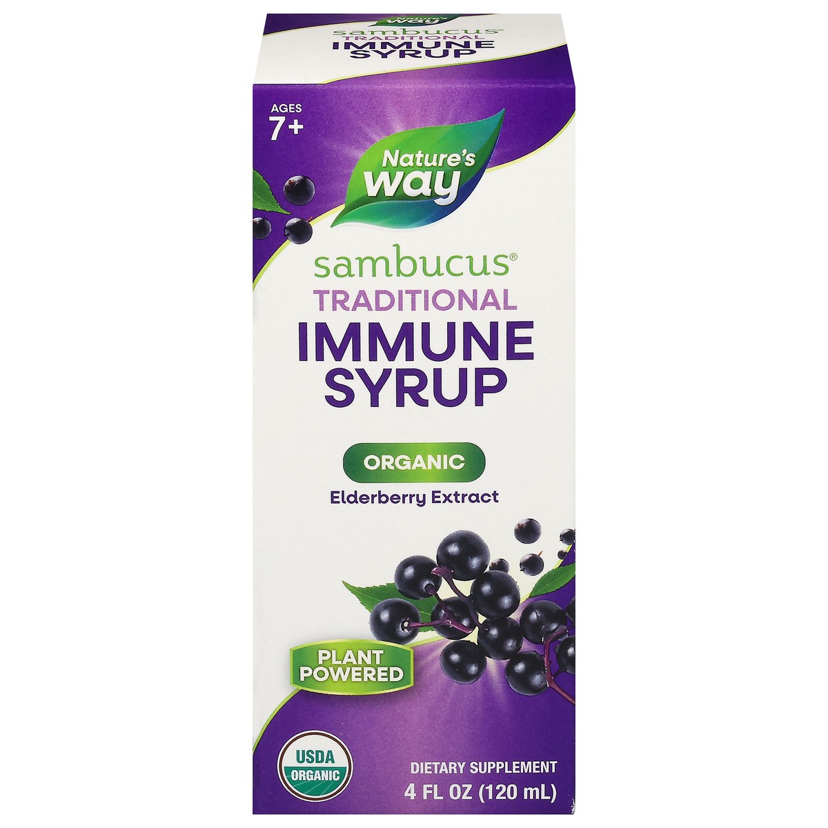 slide 1 of 5, Nature's Way Sambucus Organic Ages 7+ Traditional Elderberry Extract Immune Syrup 4 fl oz, 4 oz