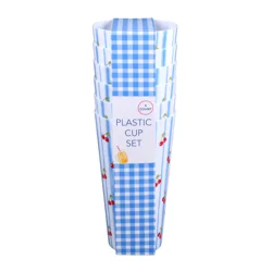 Meijer Corporate Seasonal Summer Plastic Cups 32oz 6pc Chy Stripes