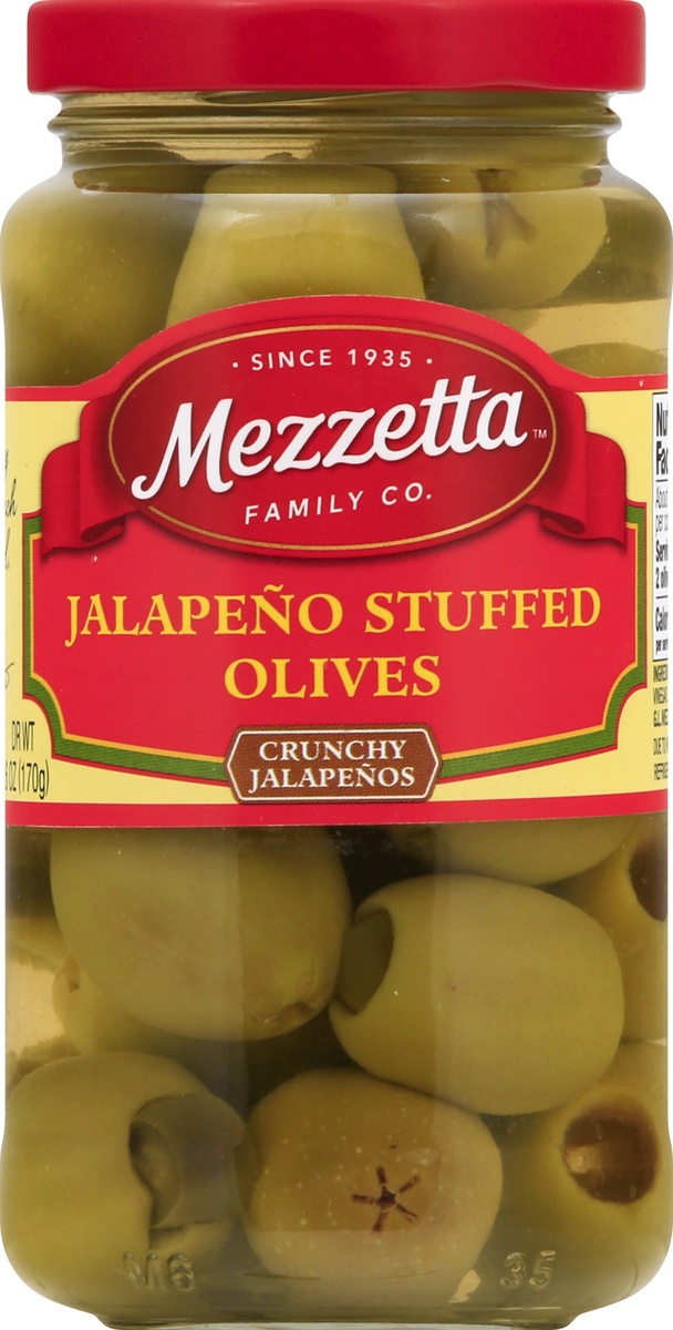 slide 9 of 11, Mezzetta Jalapeno Stuffed Olives, 6 oz