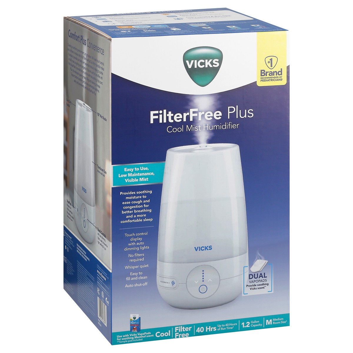 slide 2 of 9, Vicks FilterFree Plus Cool Mist Humidifier Medium 1 ea, 1 ct