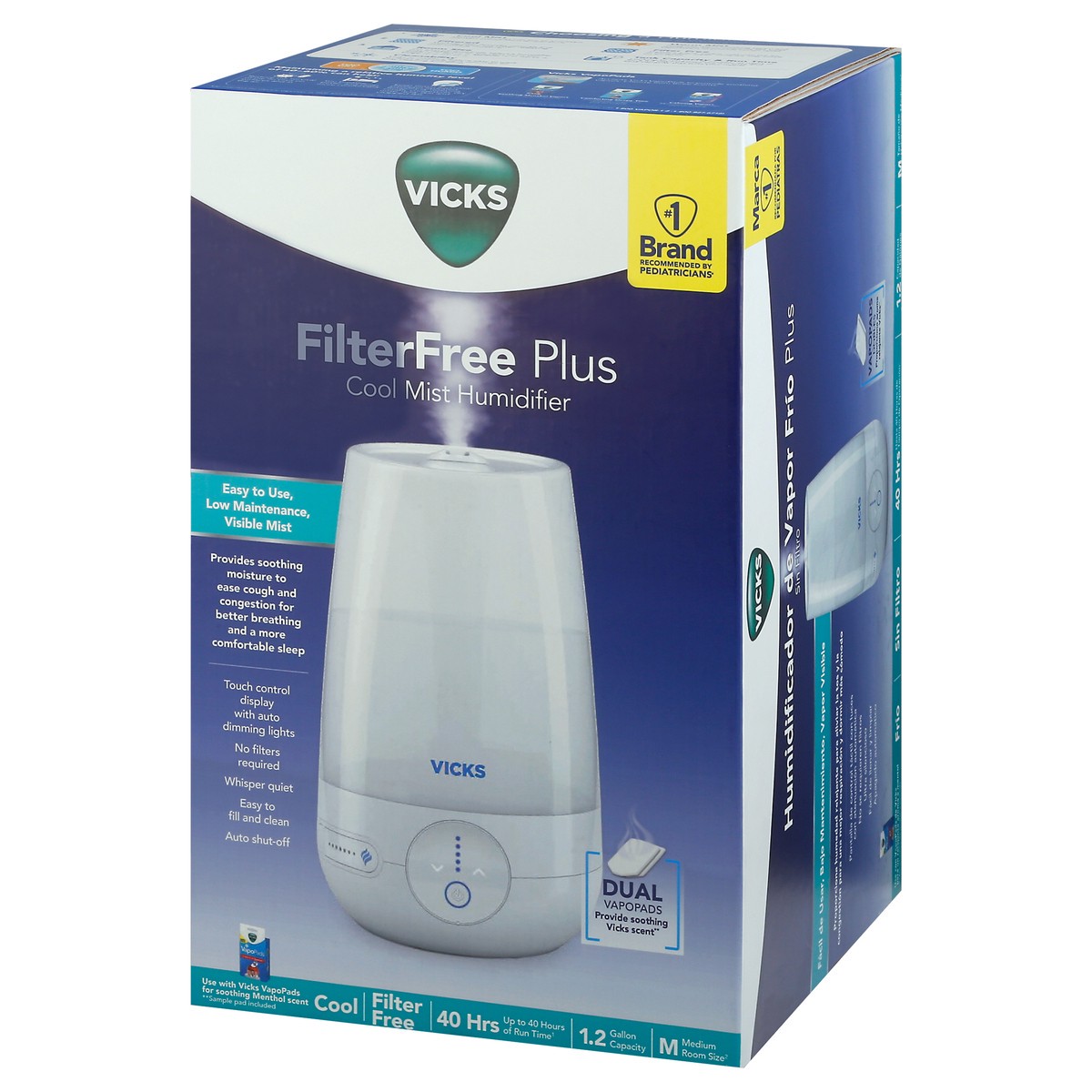 slide 8 of 9, Vicks FilterFree Plus Cool Mist Humidifier Medium 1 ea, 1 ct