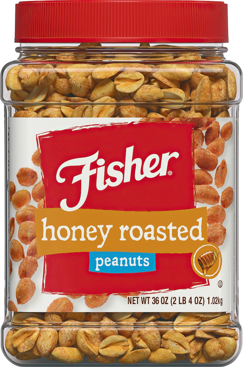 slide 13 of 15, Fisher Honey Roasted Dry Roasted Peanuts 36 oz. Jar, 36 oz