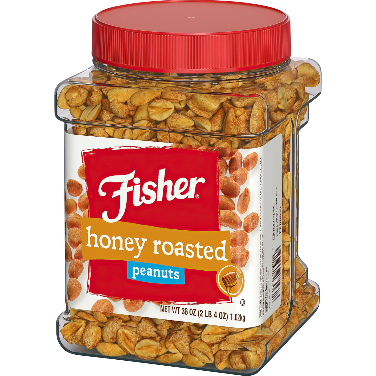 slide 5 of 15, Fisher Honey Roasted Dry Roasted Peanuts 36 oz. Jar, 36 oz